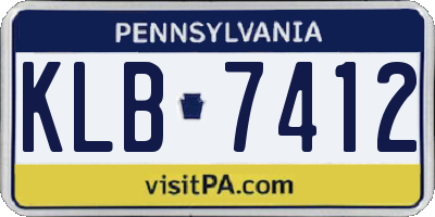 PA license plate KLB7412