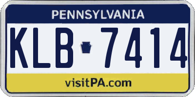 PA license plate KLB7414