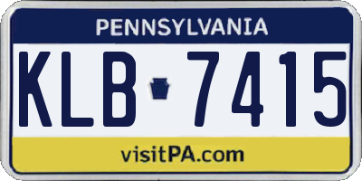 PA license plate KLB7415