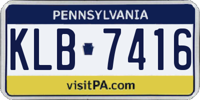 PA license plate KLB7416
