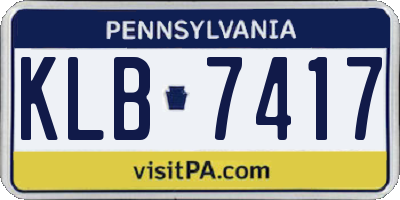 PA license plate KLB7417