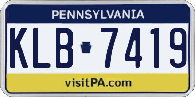 PA license plate KLB7419