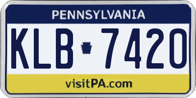 PA license plate KLB7420