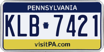 PA license plate KLB7421