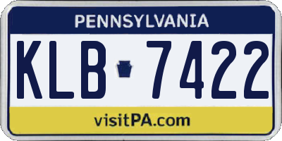 PA license plate KLB7422