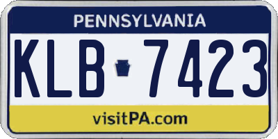 PA license plate KLB7423