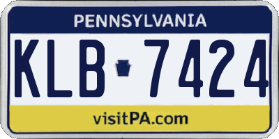 PA license plate KLB7424