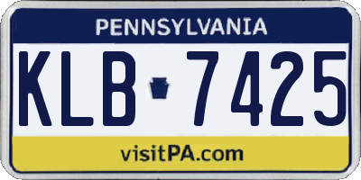 PA license plate KLB7425