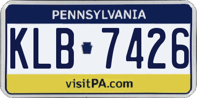 PA license plate KLB7426