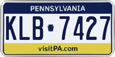 PA license plate KLB7427