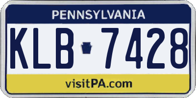 PA license plate KLB7428