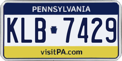 PA license plate KLB7429