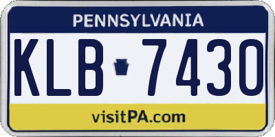 PA license plate KLB7430
