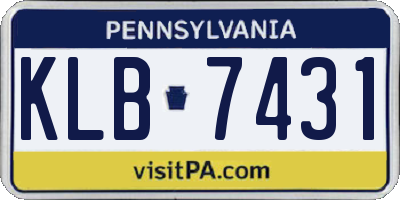 PA license plate KLB7431