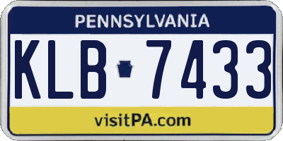 PA license plate KLB7433
