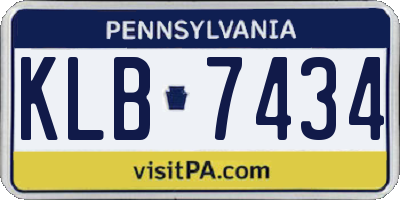 PA license plate KLB7434