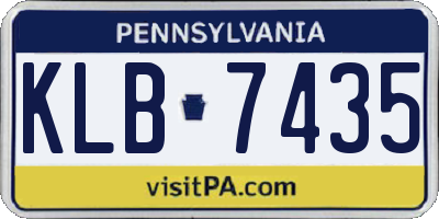 PA license plate KLB7435