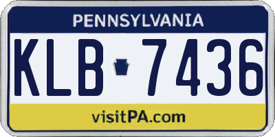 PA license plate KLB7436