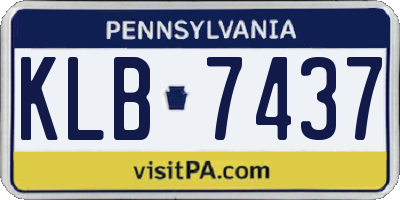PA license plate KLB7437