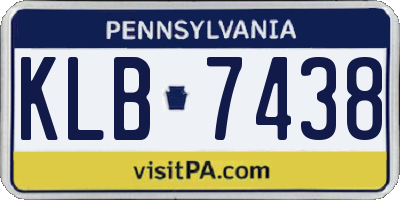 PA license plate KLB7438