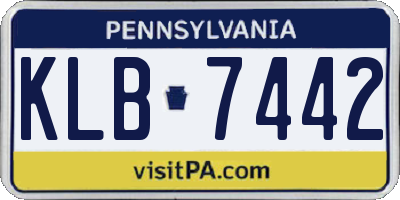 PA license plate KLB7442