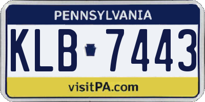PA license plate KLB7443