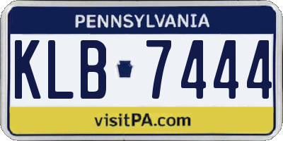PA license plate KLB7444
