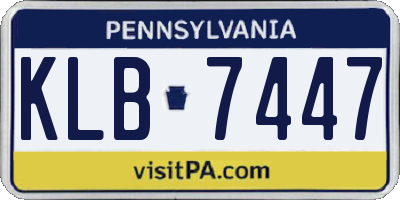 PA license plate KLB7447