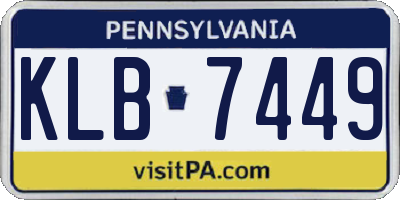 PA license plate KLB7449
