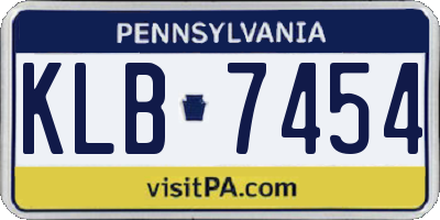 PA license plate KLB7454