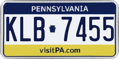 PA license plate KLB7455