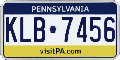 PA license plate KLB7456