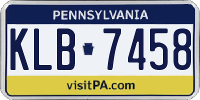 PA license plate KLB7458