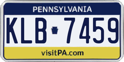 PA license plate KLB7459