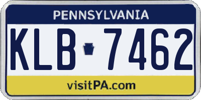 PA license plate KLB7462