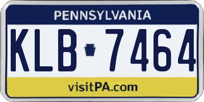 PA license plate KLB7464