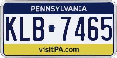 PA license plate KLB7465