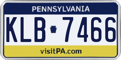 PA license plate KLB7466