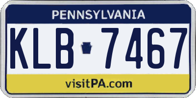 PA license plate KLB7467