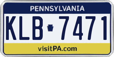 PA license plate KLB7471