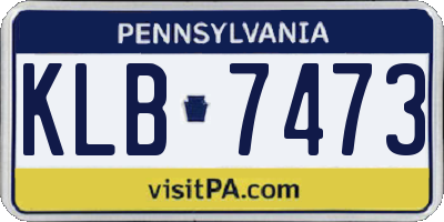 PA license plate KLB7473