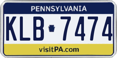 PA license plate KLB7474