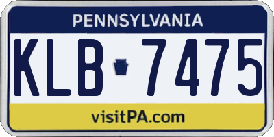 PA license plate KLB7475