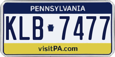 PA license plate KLB7477