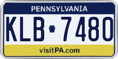 PA license plate KLB7480