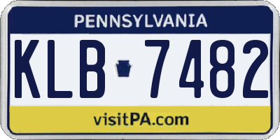 PA license plate KLB7482