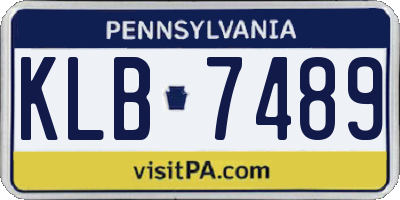 PA license plate KLB7489