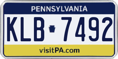 PA license plate KLB7492
