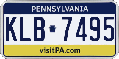 PA license plate KLB7495