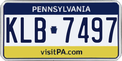 PA license plate KLB7497